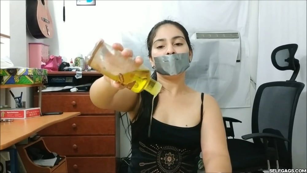 Cock-Loving Girlfriend Does Tape Gagged Handjob #45