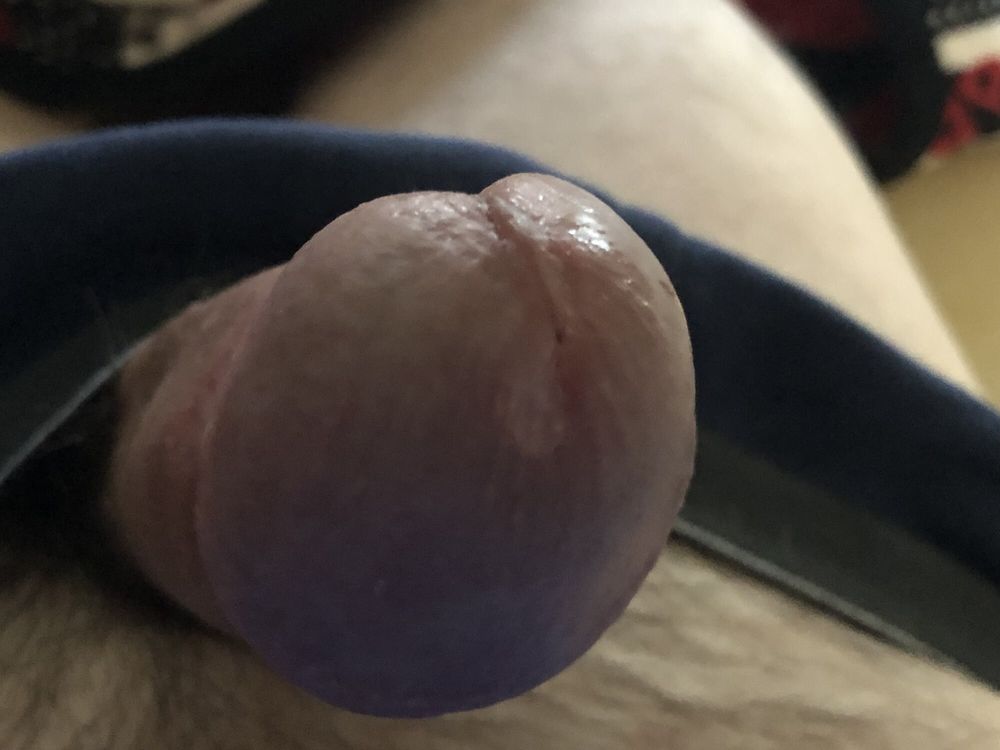 Morning wood leaking precum watching gay blowjob vids #5