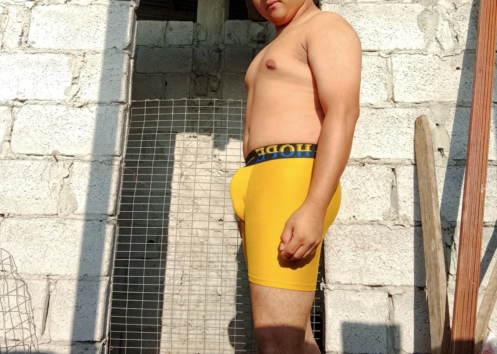 In Boxer (mustard yellow) - Under the sun - on my terrace #6