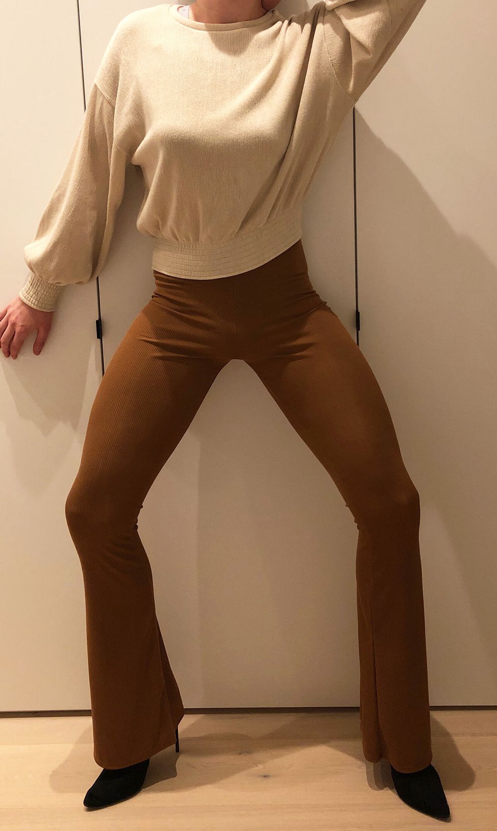 Brown stretch leggings #8