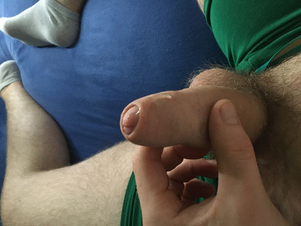 Hairy Dick And Balls Cockhead Foreskin Play With Pre- Cum #25