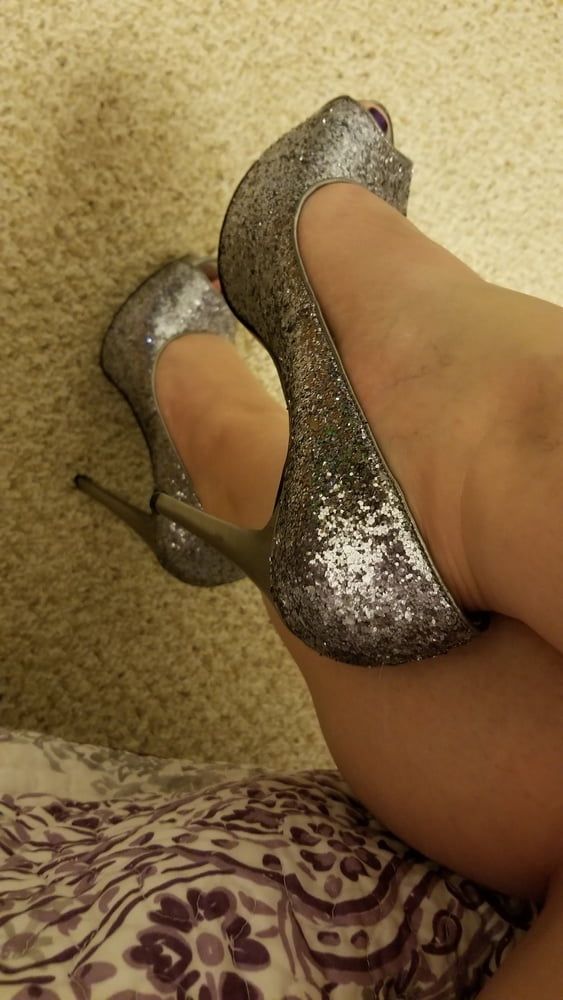 Playing in my shoe closet pretty feet heels flats milf  wife #19