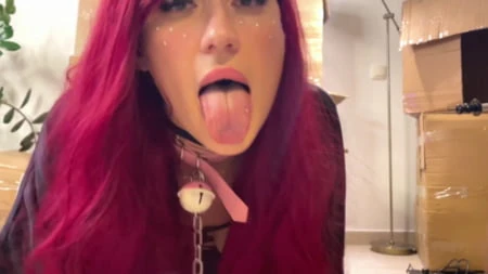 cosplay sexy hot blowjob with funny faces of a teen redhead         