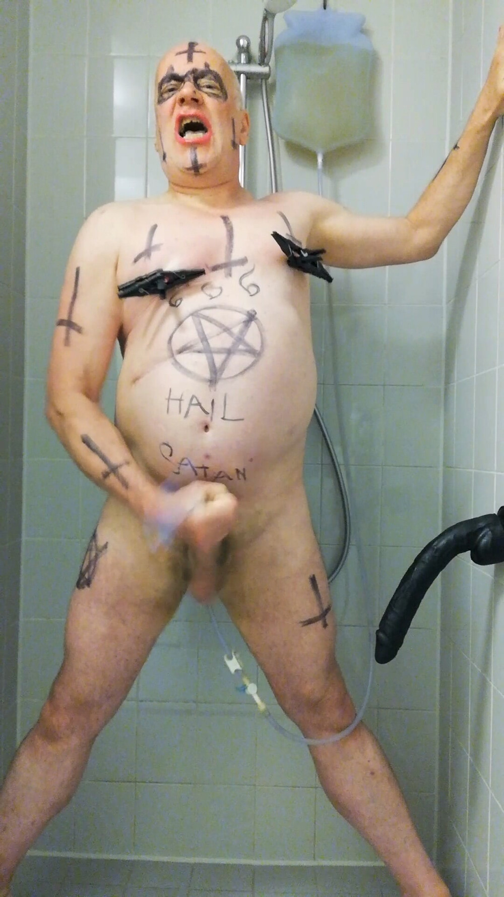 Satan slave takes a delicious urine enema #8