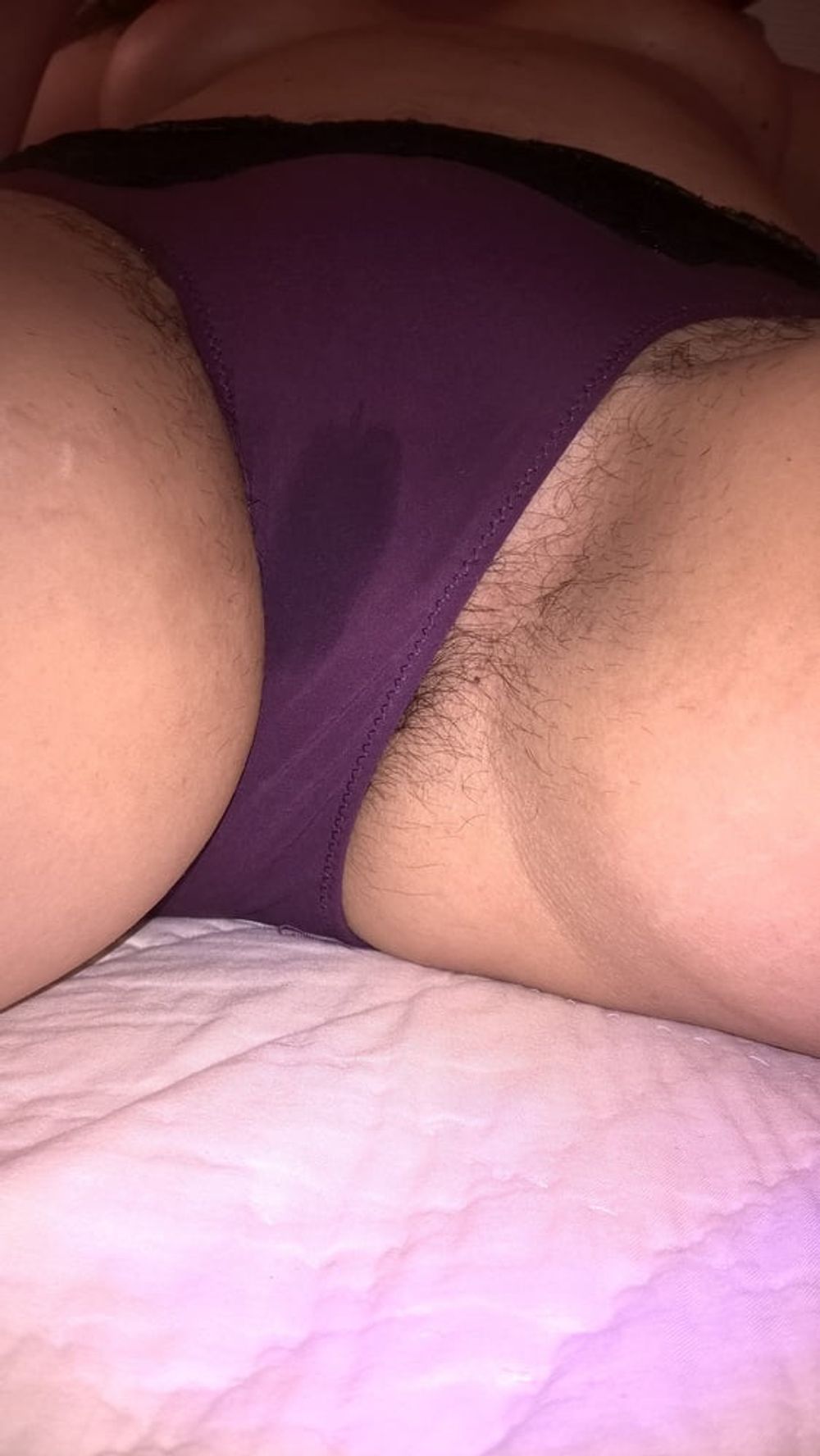 Hairy Wet Wife In Purple Panties