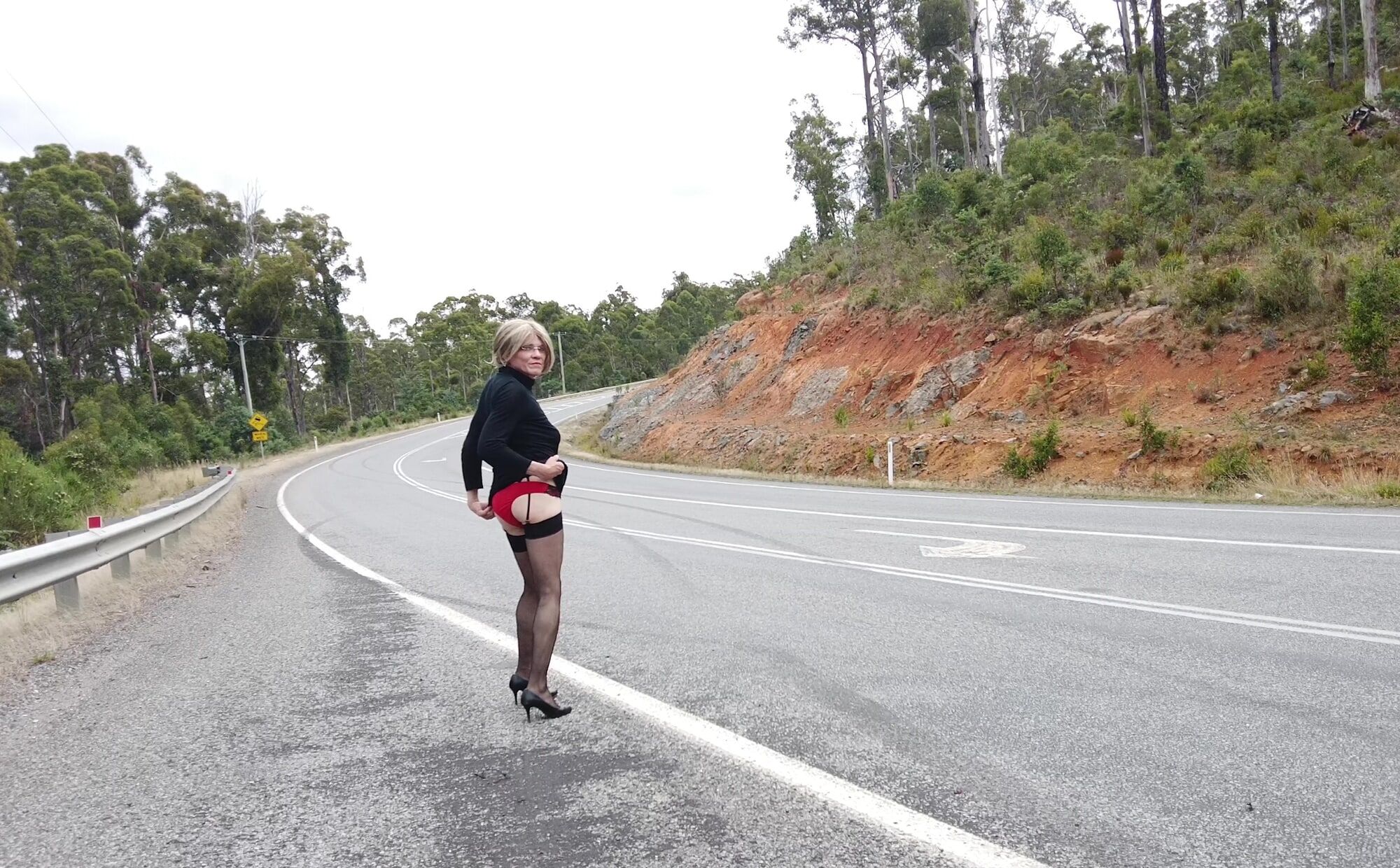 Crossdress Road Trip -  short trip out - No Nudity