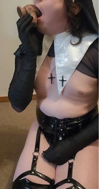 Goth Nun Sucking BBC Begging 4 A Facial #9