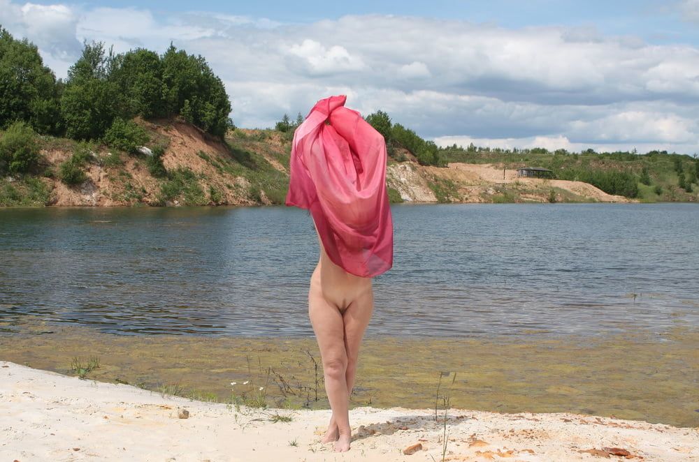 Naked with red shawl 3 #15