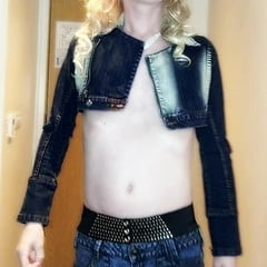 Sissy Bitch Poses in Denim 