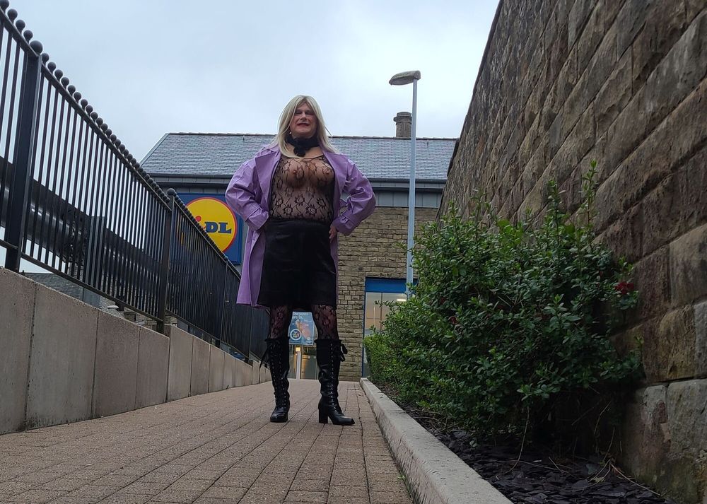 Sissy outdoors in Rawtenstall Lancashire #16