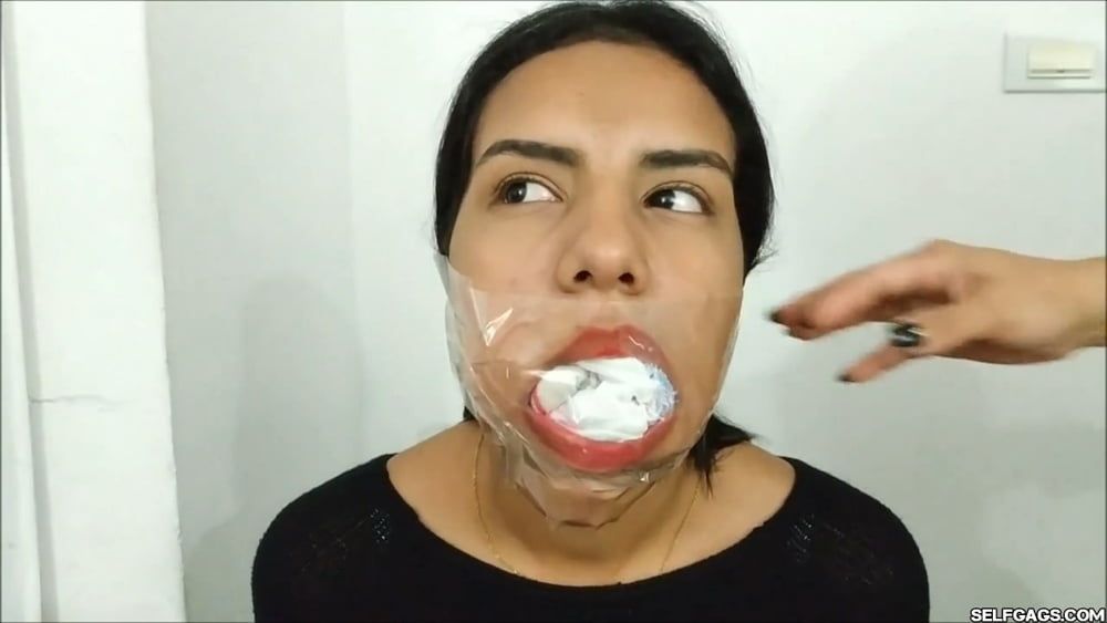 Gagged With 10 Socks And Clear Tape Gag - Selfgags #19