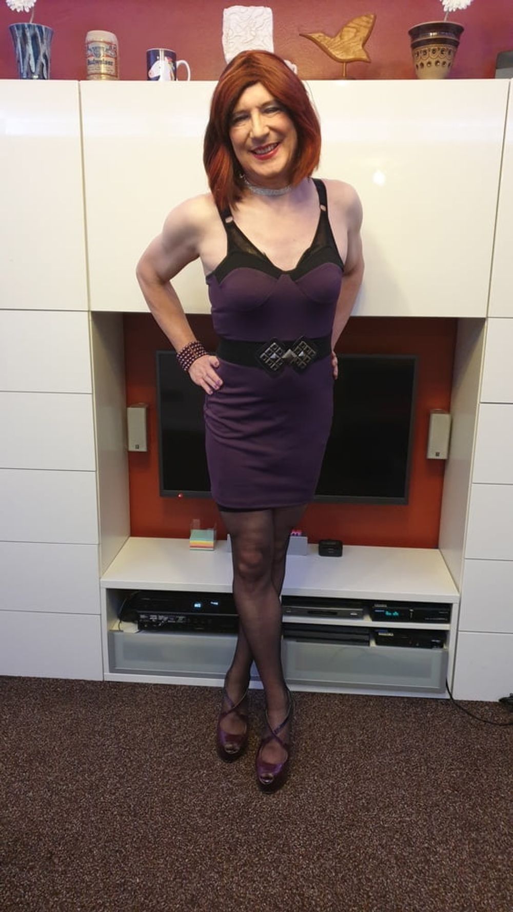 TGirl Slut Lucy the purple poser