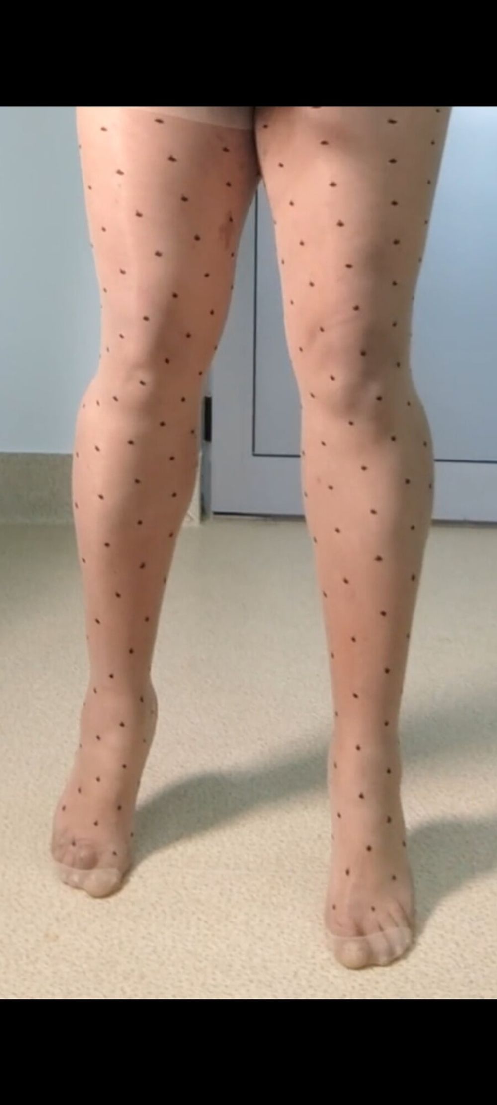 Sheer pantyhose with dots #8