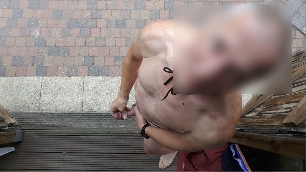 public outdoor exhibitionist bondage jerking show #41