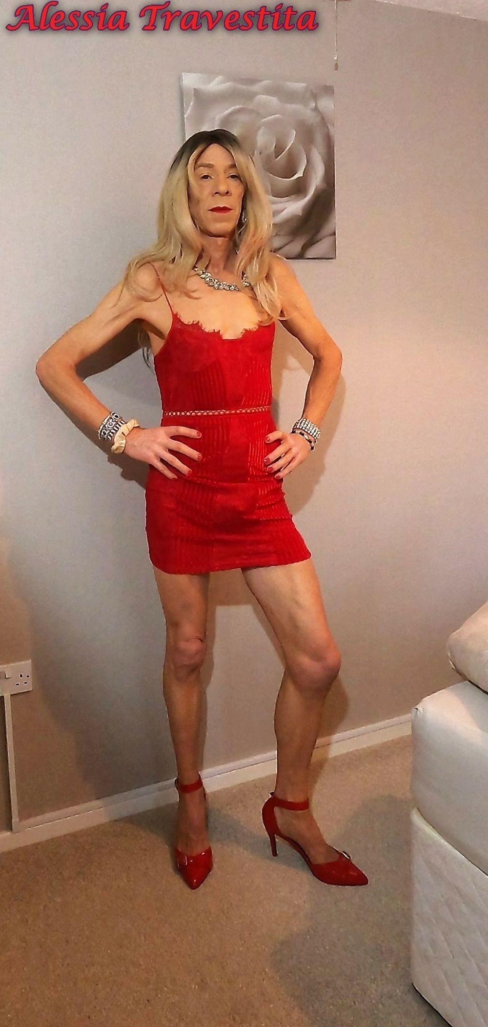 66 Alessia Travestita in Red Velvet Dress #25