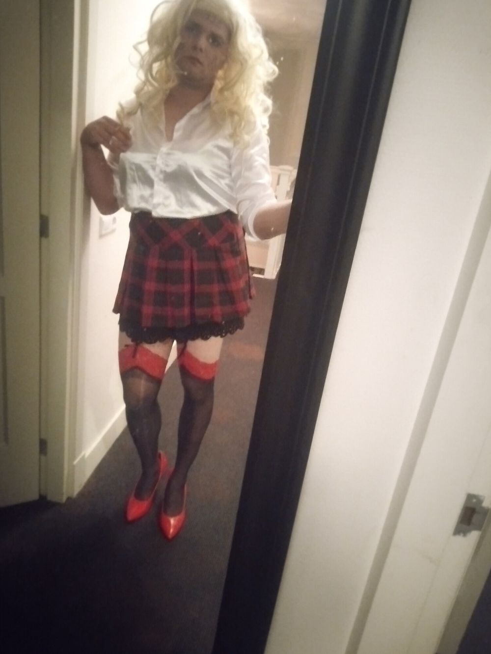 Satin crossdresser Sissy faggot  #3