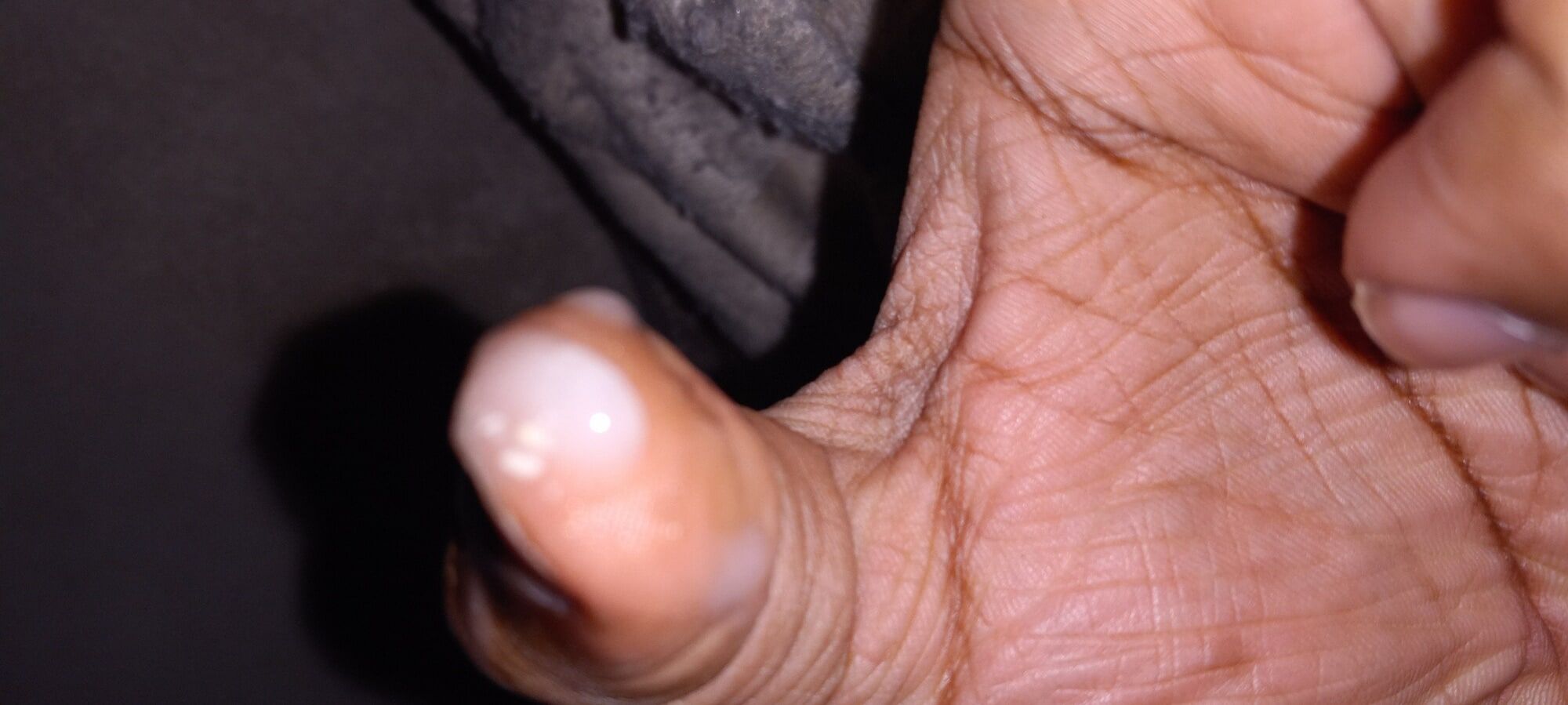 Cum on my thumb and wet on my hands from masturbation #3