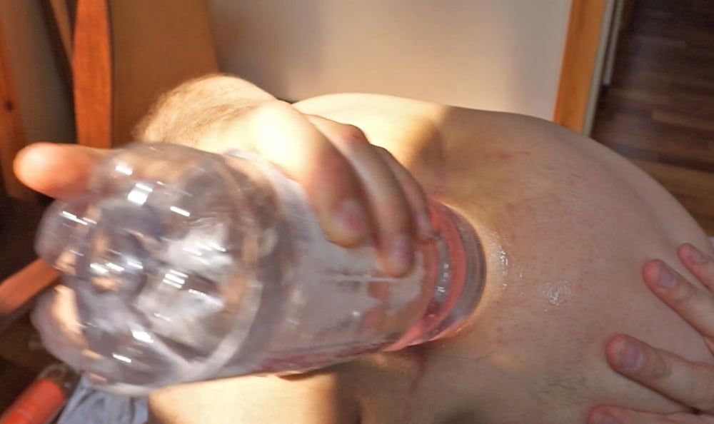 Big bottle fucking my asshole presenting huge anal gape pt.2 #5