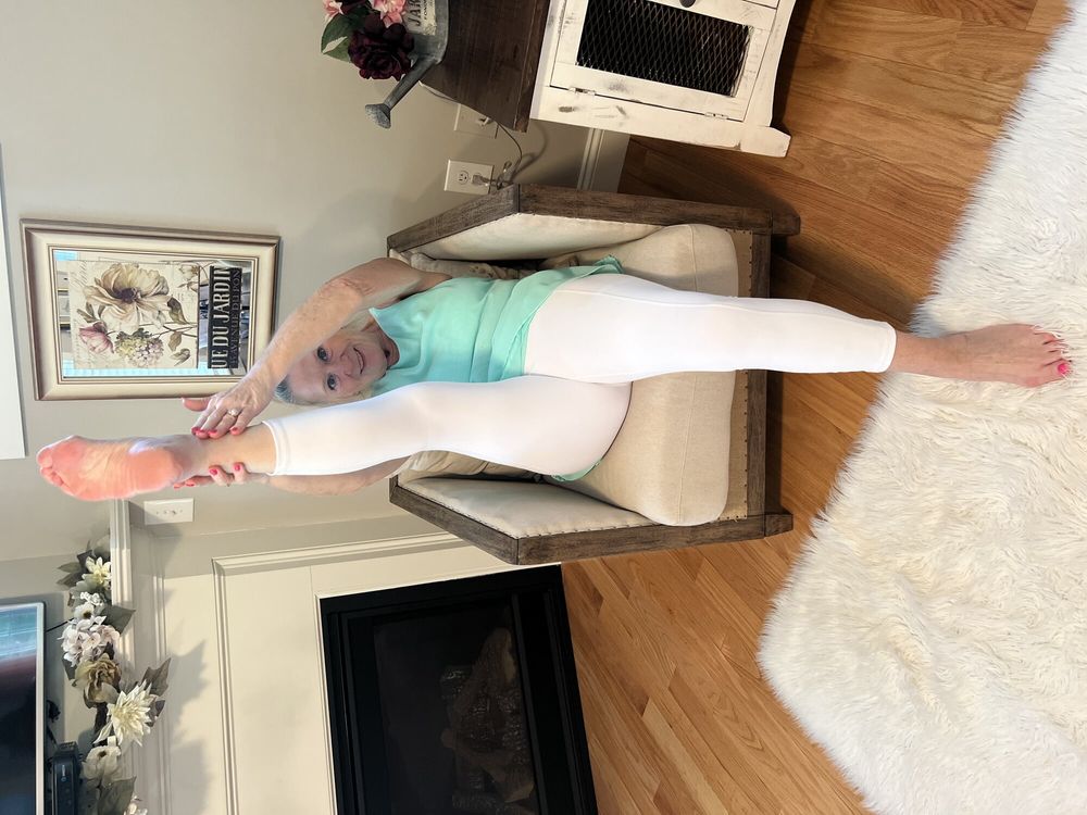 TIGHT White Leggings and Blue Top (Dani D MILF )  #6