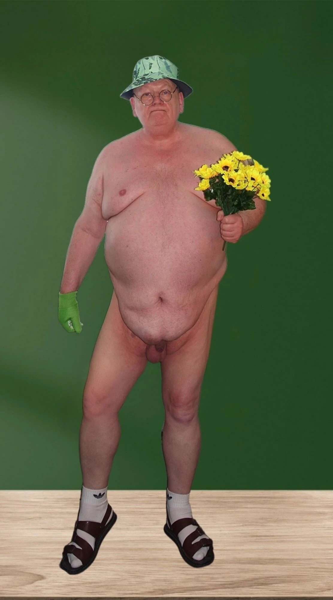 Naked gardener