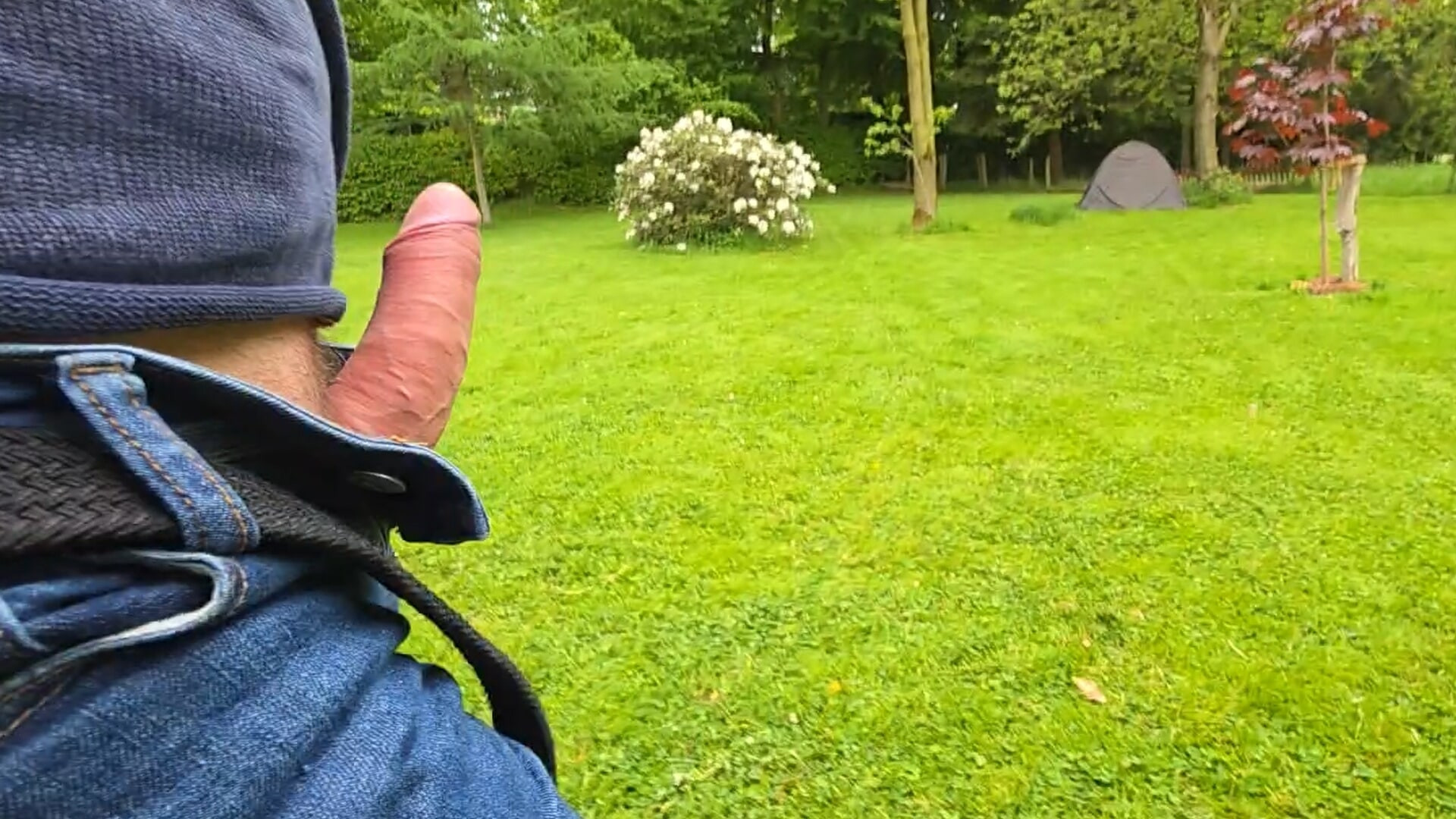 My big fat cock: playing outside and cumming! #8