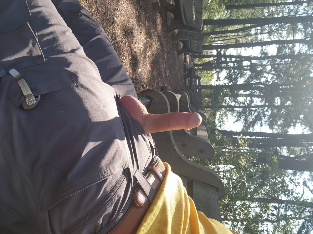 Outdoor nice big mushroom tipped cock #7