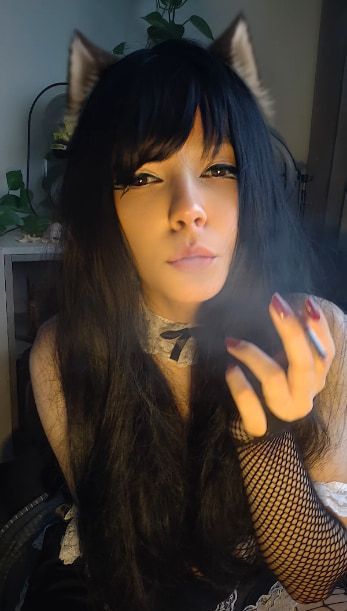 Goth Cat Maid smoking #2
