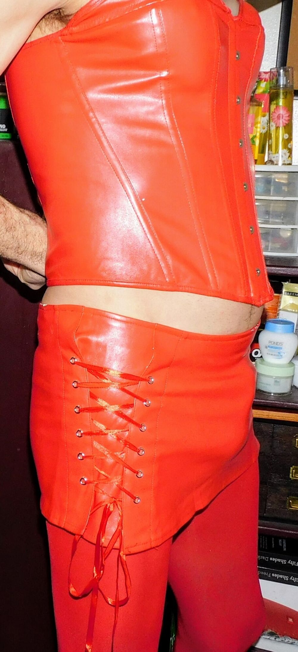 Red Sexy Leather outfit  #19