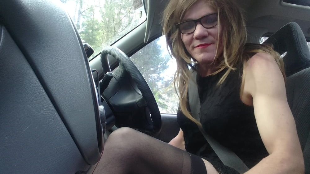 Crossdress road trip v hort black dress