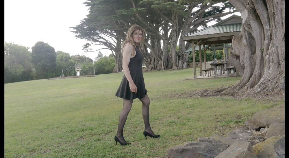 Crossdress Roadtrip- Walk in the Park - Black Dress #20