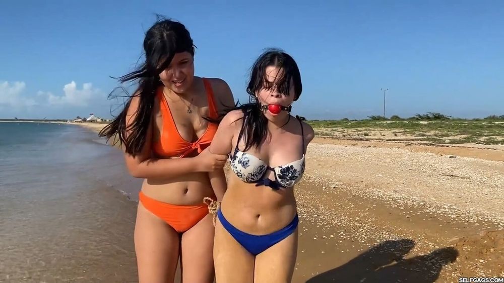 Hogtied And Ball Gagged In Sea Water - Selfgags #9