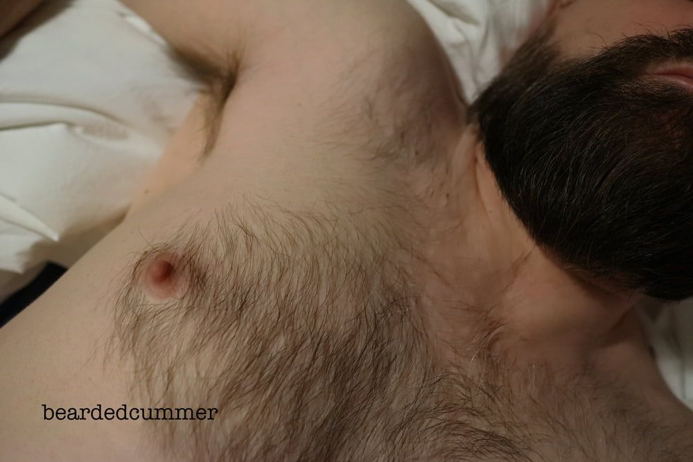 Hairy Bear shows off pits, chest, cock #5