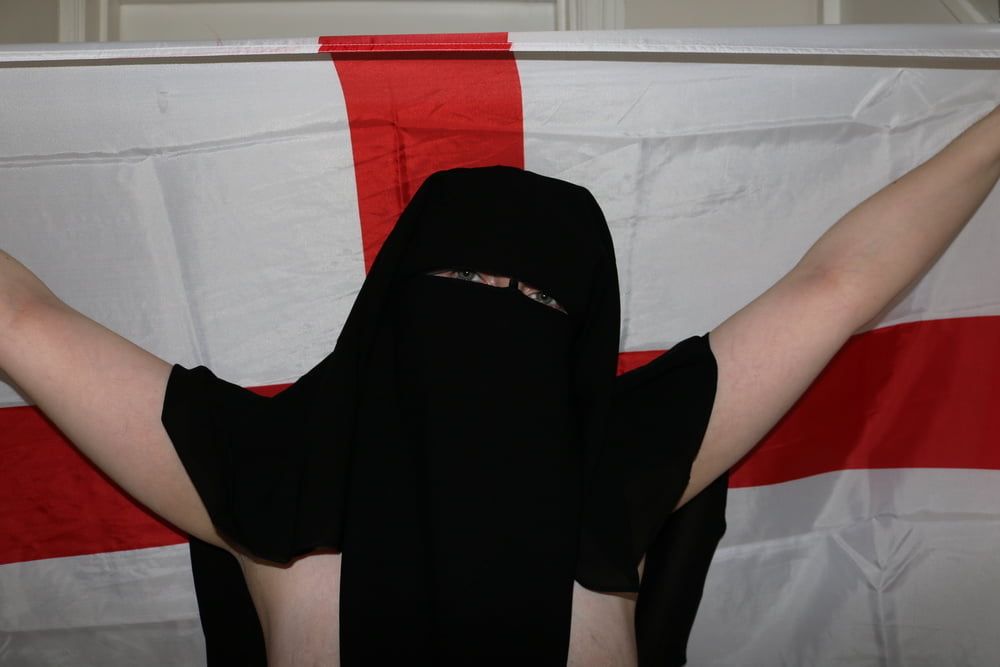 Wearing Niqab and England Flag #21