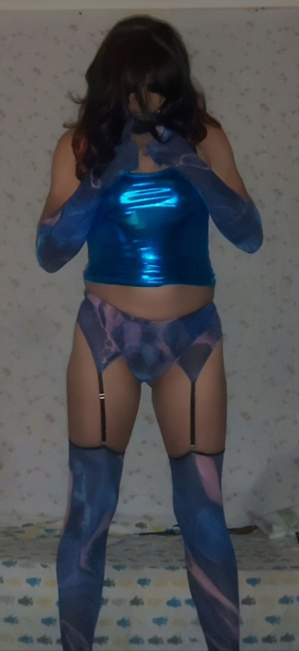 Blue metallic dress #4