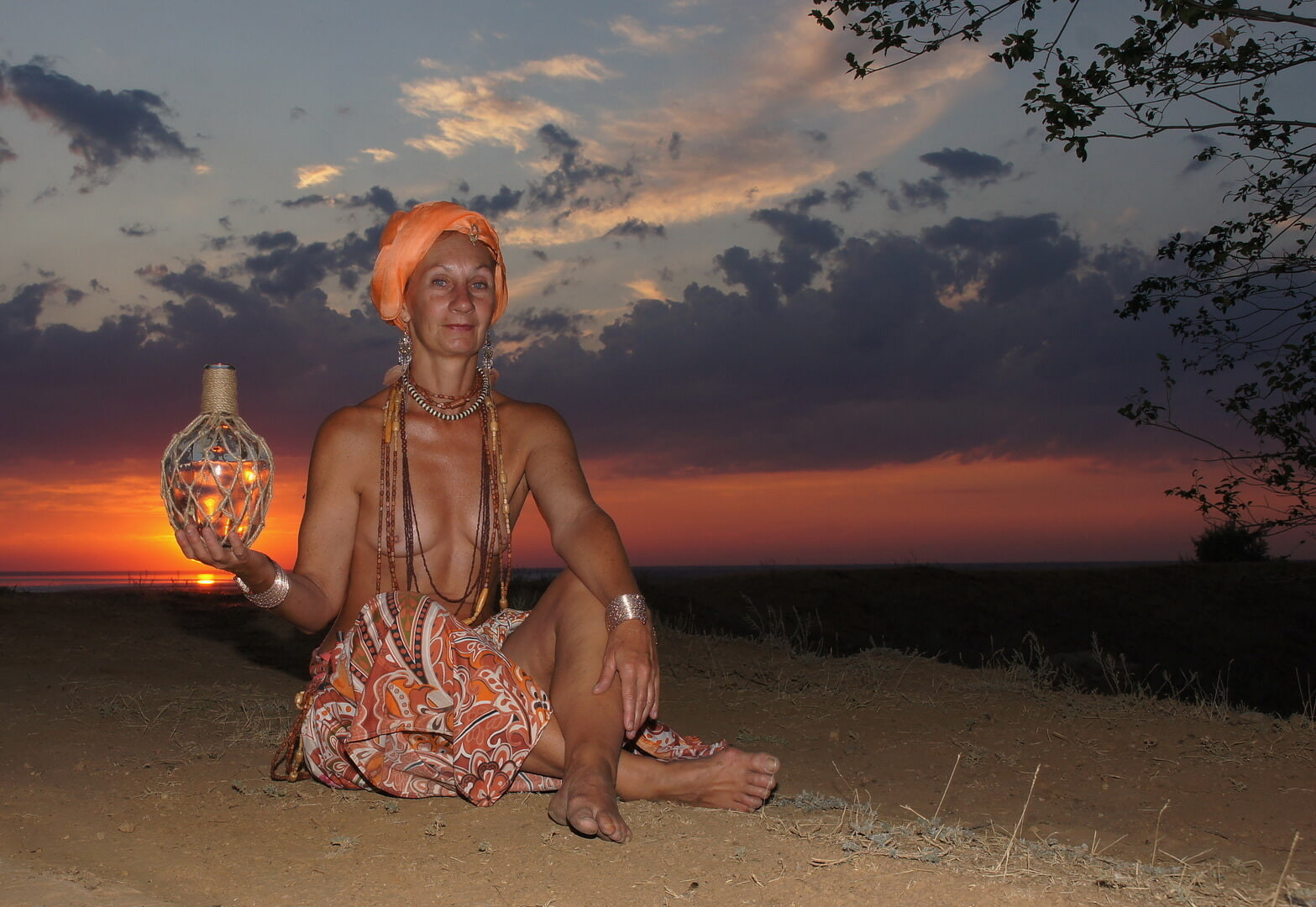 With a jug in the sunsetting sun #36
