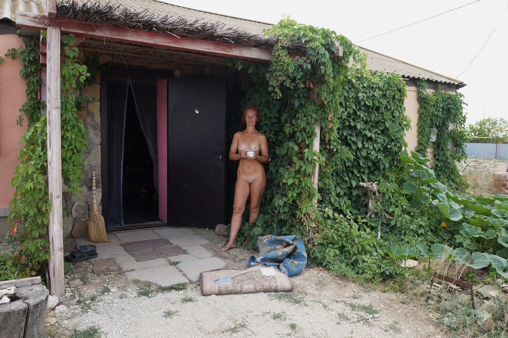 Nude on porch #35