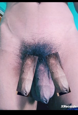 Man with three dick click by himself 