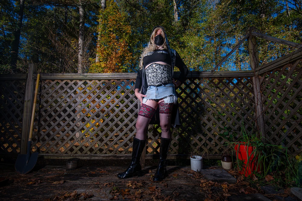Jon Scarecrow short skirt corset photoshoot #4