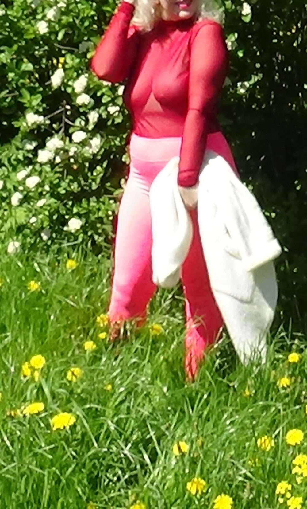 Hot tits in red nylon #6