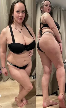 sexy wife showing off her bikinis         