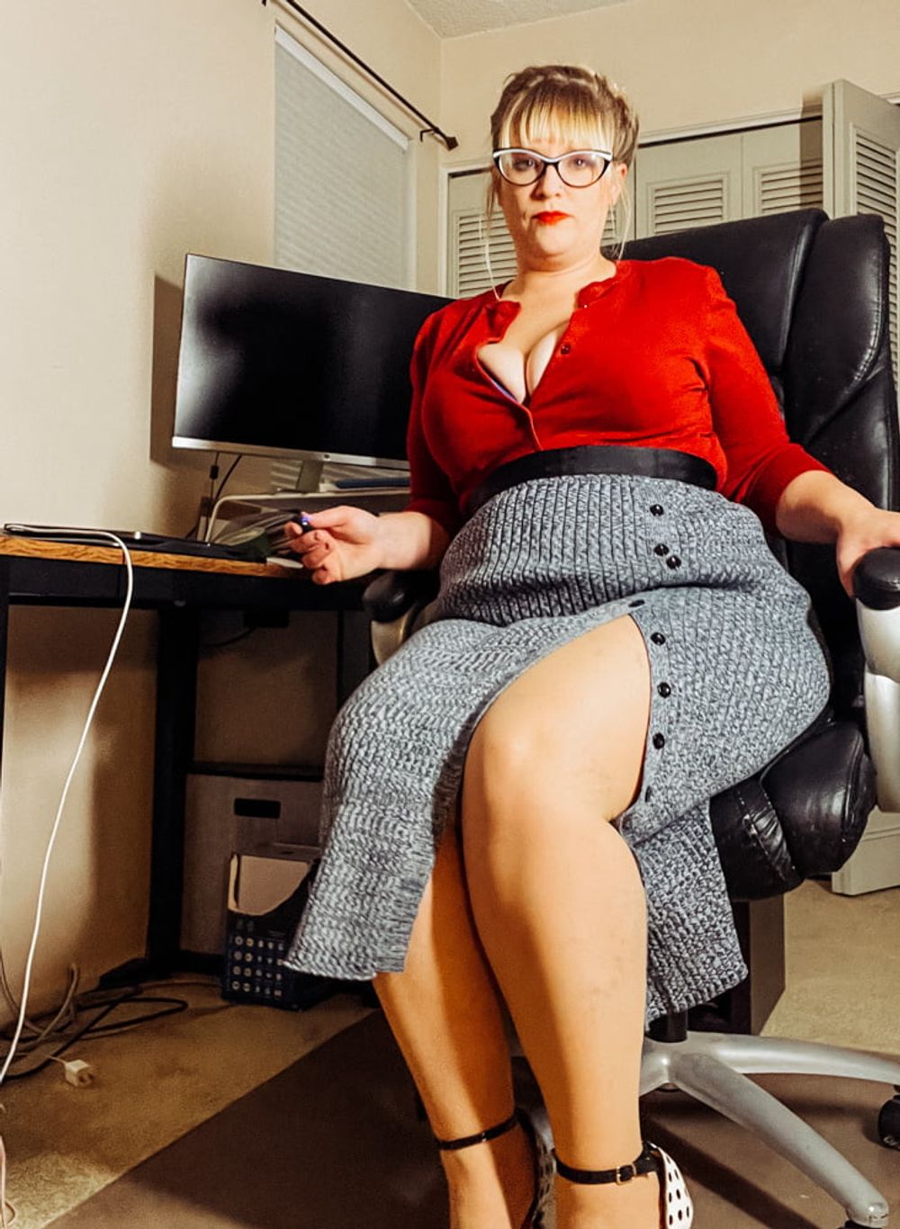 Office Heels skirt and pantyhose #3