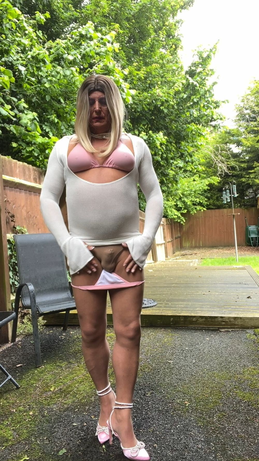 Amateur Crossdresser Kellycd2022 sexy milf in pink bikini #59