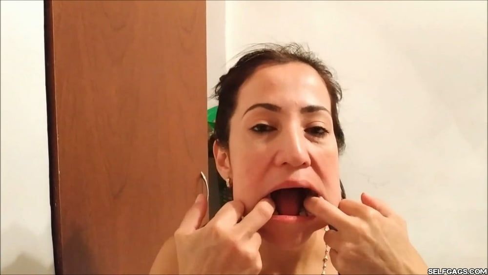 Self-Gagged Latina Mom With A Mouthful Of Socks - Selfgags #30