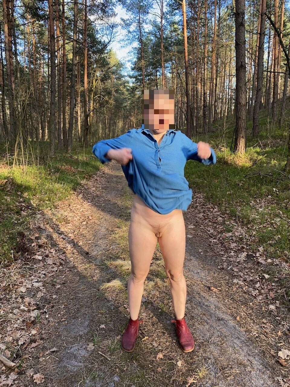 Shy pussy in the forest #14