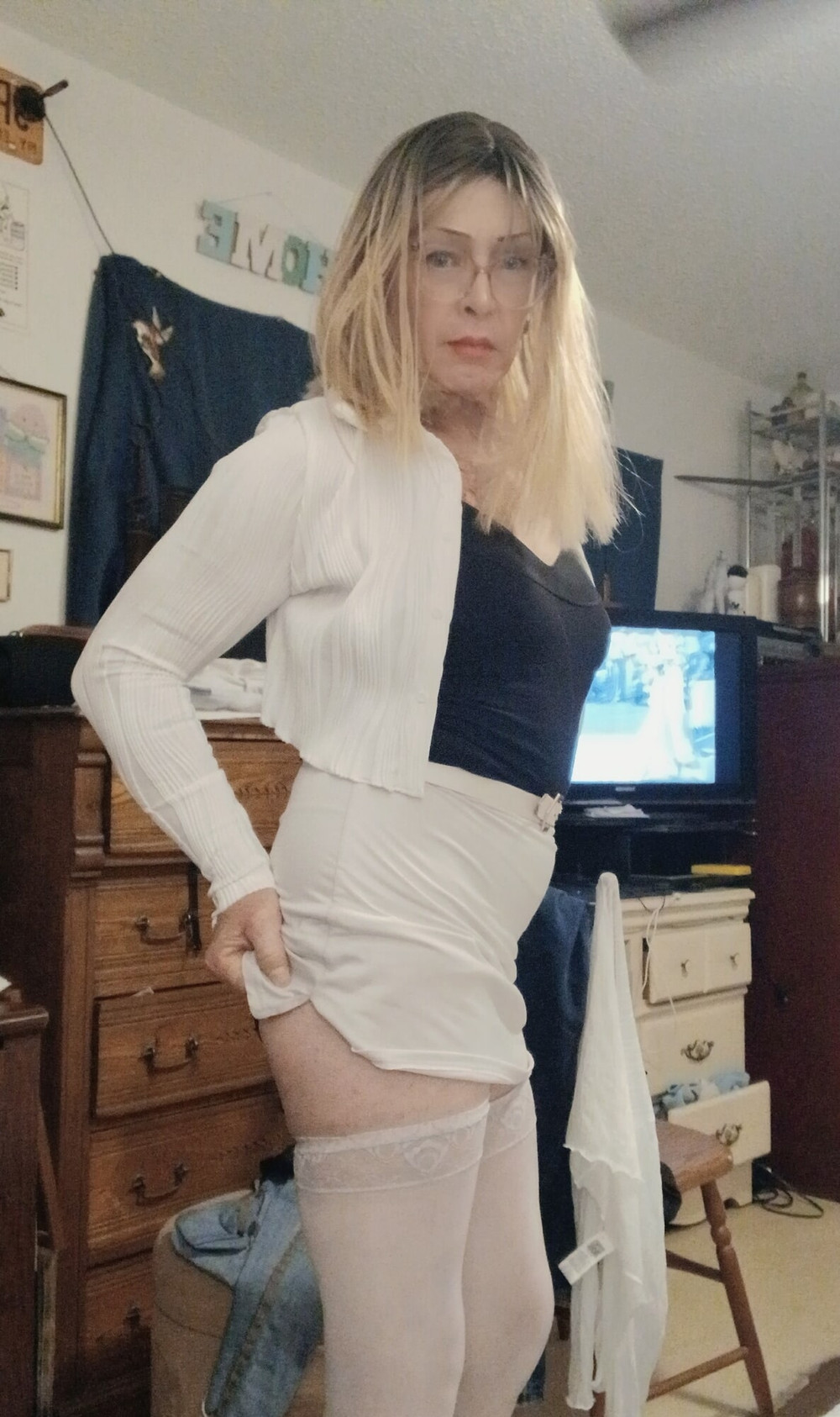 Lisa B. In a white skirt #13