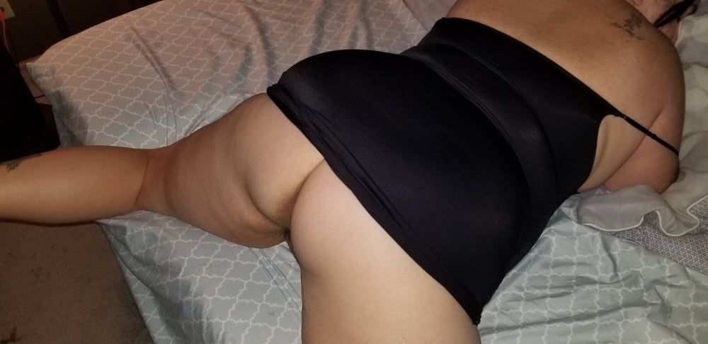 Sexy BBW Little Black Dress and Sold Pink Panties #19
