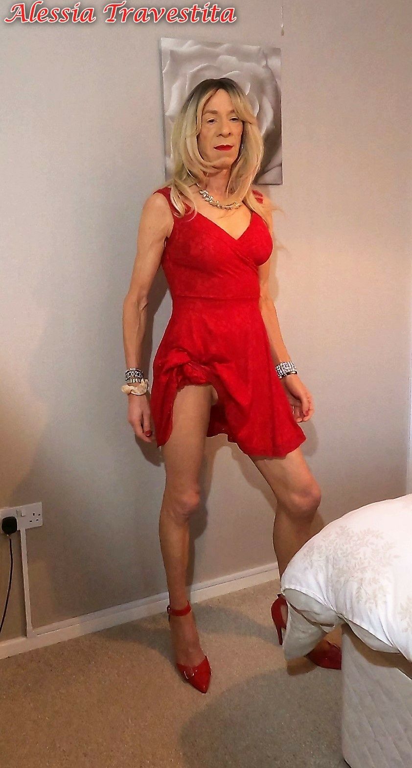 65 Alessia Travestita in Flirty Red Dress #11