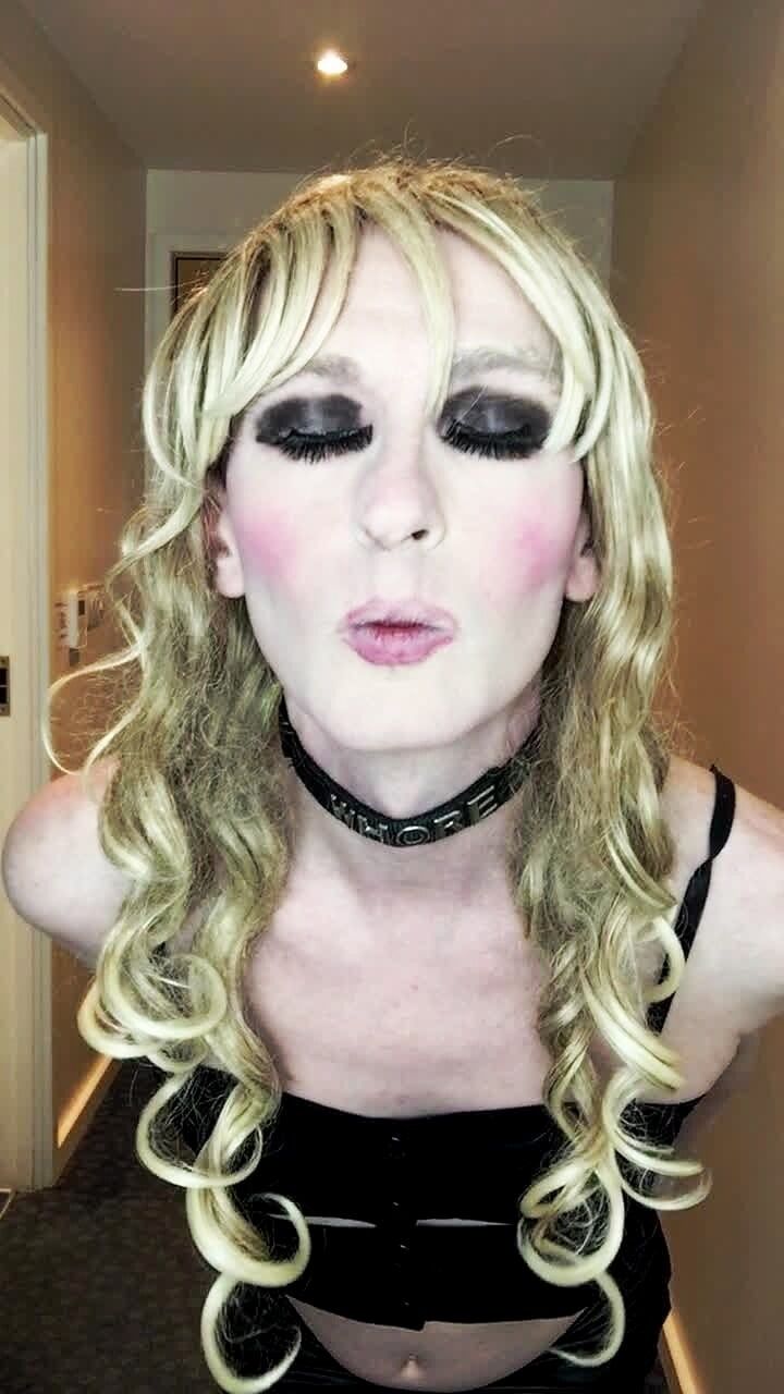 Sissy Crossdresser In Black Slut Outfit Posing  #21