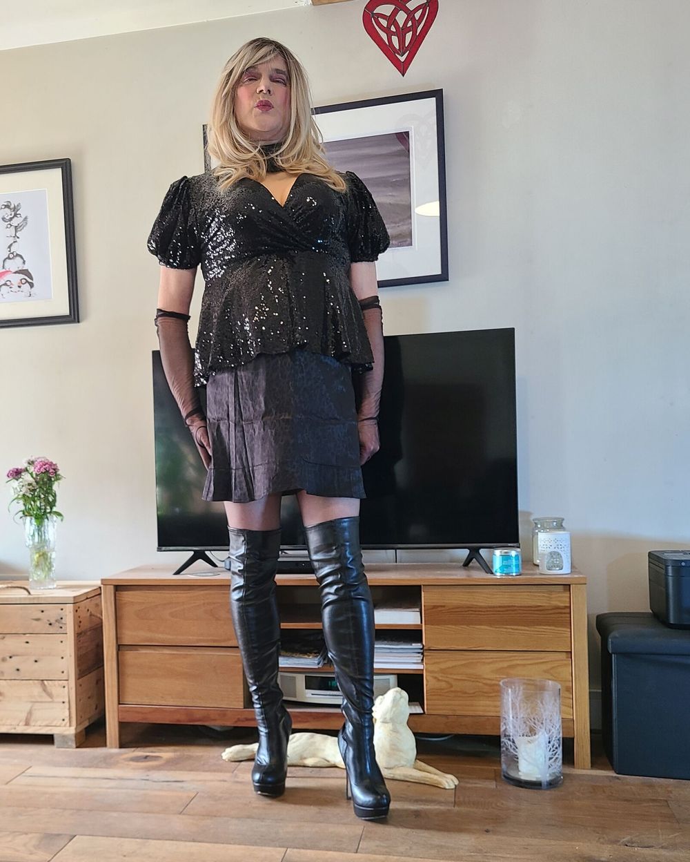 crossdresser in stockings and heels #30