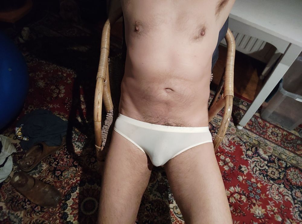 Expopsed large hanging cock &amp; hairy balls #2